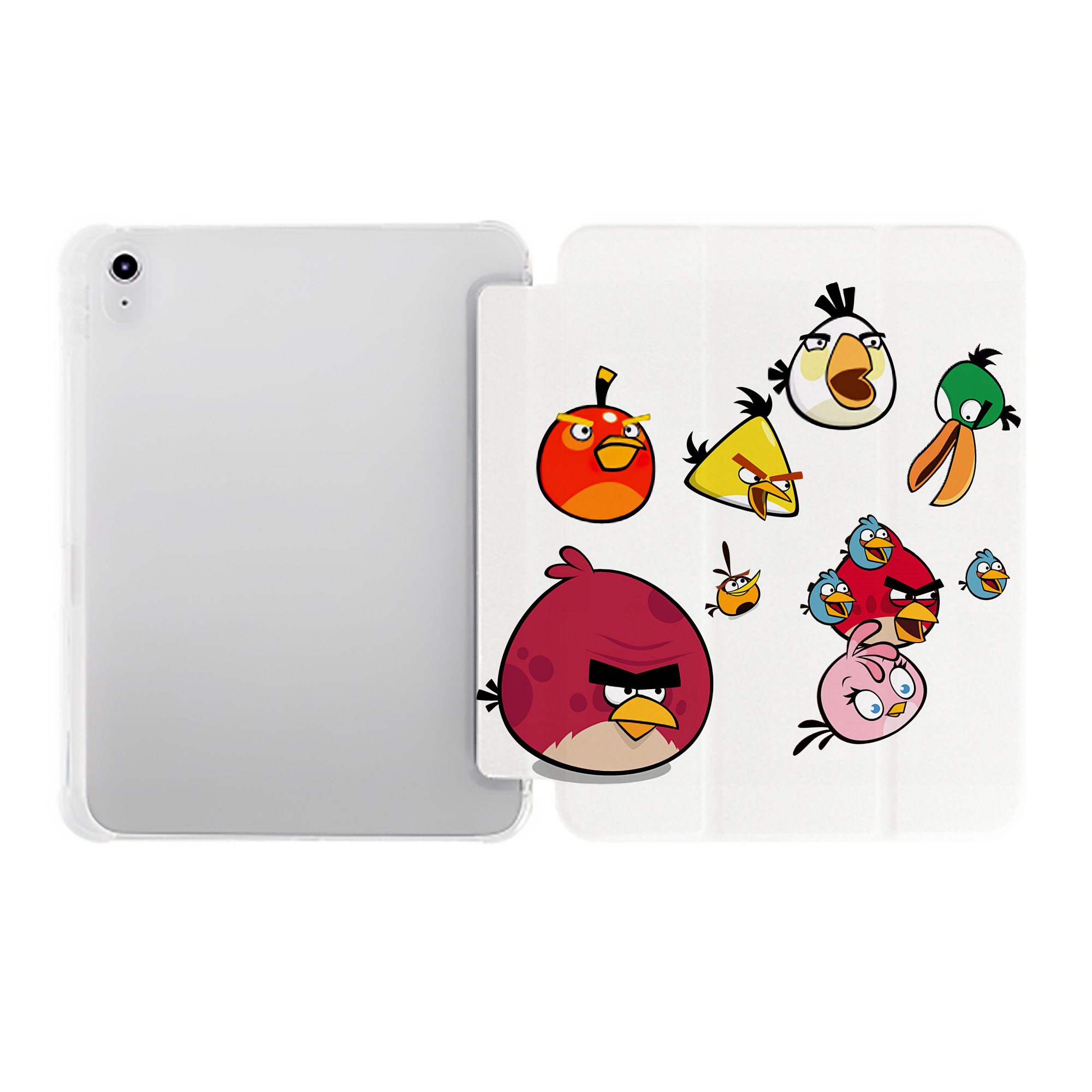 （画像用） Angry Birds アングリーバード IPad ケース ペン収納付き 三つ折りスタンド PUレザー×シリコン 対応機種9.5/10.5/10.9インチ